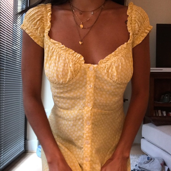 with jean yellow dress